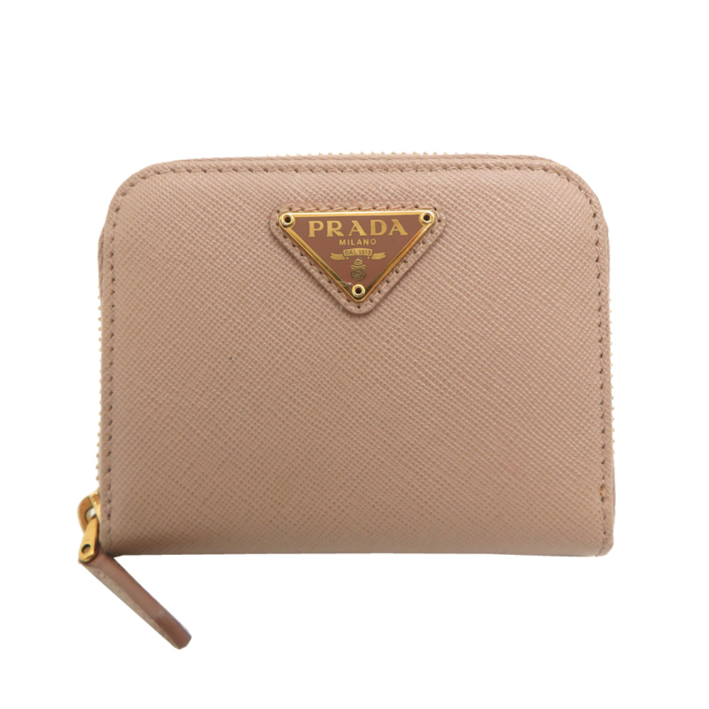 Prada Women's Wallet/Coin Case 1MM268 Saffiano Leather Beige